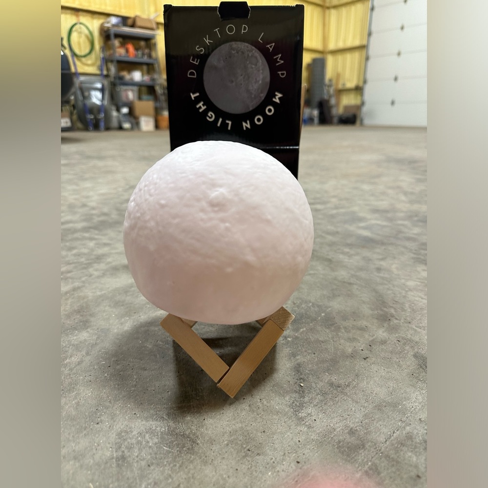 BMI Merchandise LED Wireless Moon Lamp with Wood Stand